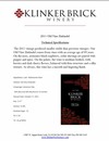 2013 Klinker Brick Old Vine Zinfandel Tech Sheet